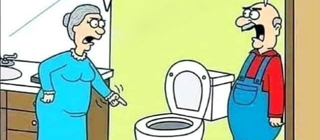 Cartoon - Falling In Toilet Flush