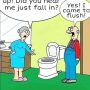 Cartoon - Falling In Toilet Flush